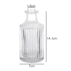 Прозрачный Стеклянная ваза с тиснением, украшение дома гидропо ниша ваза для растений ваза для цветов, прозрачные, 7x14.1 см, Внутренний диаметр: 1.8 cm