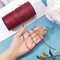 Purple Golden Silk Elastic Thread, with Latex Thread & Plastic Spool, Purple, 1.5mm, 100m/roll