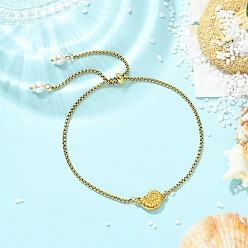 Золотой Летние 304 браслеты на лодыжку из нержавеющей стали в форме раковины моллюска, Браслеты на лодыжку с цепочкой-слайдером для мужчин и женщин, золотые, 11-3/4 дюйм (300 мм)