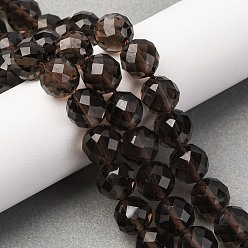 Ice Obsidian Натуральные ледяные обсидиановые бусинки, круглые, граненые, 10 мм, отверстие : 1.2 мм, около 20 шт / нитка, 7.76'' (19.7 см)