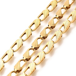 Золотой 304 цепи овальные из нержавеющей стали, несварные, ионное покрытие (ip), с катушкой, золотые, 10x4x2.5 мм