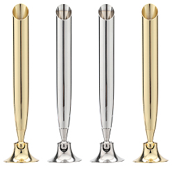 Платиновый & Золотой 4шт 2цвета вращающийся сплав настольный держатель для ручек, держатель органайзера для ручек, офисные принадлежности, платиной и золотом, 18x80 мм, внутренний диаметр: 7.5 мм и 3.2 мм, 2 шт / цвет