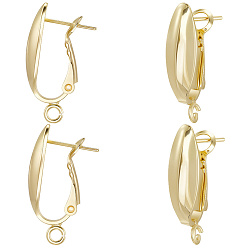 Настоящее золото 18K 10 парные латунные серьги-кольца, долговечный, без кадмия и без свинца, стойки покрытие, реальный 18 k позолоченный, 23x6.5x14 мм, отверстие : 2 мм, штифты : 0.7 мм