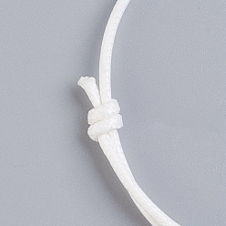White Korean Waxed Polyester Cord Bracelet Making, White, Adjustable Diameter: 40~70mm