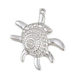 Нержавеющая Сталь Цвет 304 подвески из нержавеющей стали, шарм в форме ракушки, анти-тускнение, цвет нержавеющей стали, 37x32x3.5 мм, отверстие : 1.6 мм