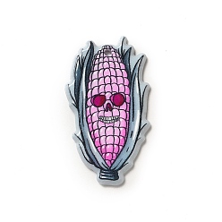 Corn Акриловые подвески с принтом на хэллоуин, узор кукурузы, 40x22.5x2.3 мм, отверстие : 1.8 мм