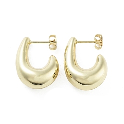 Настоящее золото 18K Латунь серьги, серьги-кольца, долговечный, без свинца и без кадмия, реальный 18 k позолоченный, 25.5x9.5 мм