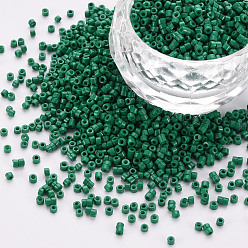 Meergrün Glaszylinderperlen, Perlen, Backen Farbe, Rundloch, Meergrün, 1.5~2x1~2 mm, Bohrung: 0.8 mm, ca. 45000 Stk. / Beutel, ungefähr 1Pfund/Beutel