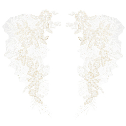 Желтая Старая Ткань  Полиэфирное кружево для украшения одежды, цветок, старое кружево, 400x230x1.5 мм