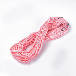 Pink Eco-Friendly PVC Tubular Synthetic Rubber Cord, Hollow Pipe, with Paillette, Pink, 5~6mm, Hole: 2mm, about 54.68 yards(50m)/bundle