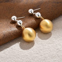 Платиновый & Золотой Круглые латунные серьги-гвоздики для женщин, платиной и золотом, 41.5x18 мм