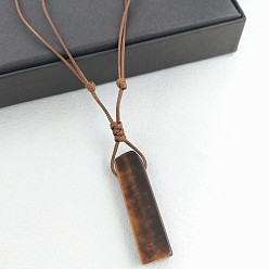 Тигровый глаз Ожерелья с подвеской из натурального тигрового глаза, Ожерелья из искусственной кожи цвета верблюжьей шерсти для женщин, 19.69~23.62 дюйм (50~60 см)