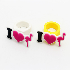 (52) Непрозрачная лаванда Кольца из ПВХ, фламинго, разноцветные, внутренний диаметр: 21 мм