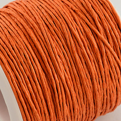Dark Orange Waxed Cotton Thread Cords, Dark Orange, 1mm, about 100yards/roll(300 feet/roll)