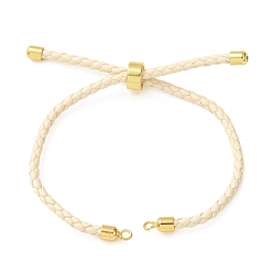 Dentelle Vieille Fabrication de bracelets en cordon de cuir tressé en microfibre ronde ajustable, avec les accessoires en laiton, convient aux breloques de connecteur, vieille dentelle, 9.13x0.12 pouce (23.2x0.3 cm), Trou: 2mm