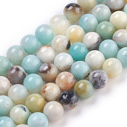 Flower Amazonite Бусы из амазонита из натуральных цветов, круглые, 6 мм, отверстие : 1.5 мм, около 62~63 шт / нитка, 14.96 дюйм (38 см)