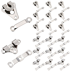 Платина 60шт. 2 стили латунные регулируемые булавки для джинсовых пуговиц, подтяжка талии, швейные застежки для аксессуаров к одежде, платина, крюк: 11.5~17.5x13.5~21x3.5~4.5 мм, отверстие : 1.8~2 мм, 30 шт / комплект