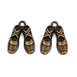 Античная Бронза Сплавочные подвески тибетского стиля, балетные тапочки, античная бронза, 20x16x3.5 мм, отверстие : 2 мм, Около 467 шт / 1000 г