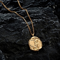 Virgo Twelve Constellation Stainless Steel Pendant Necklaces, Box Chain Necklaces, Virgo, 17.72 inch(45cm)