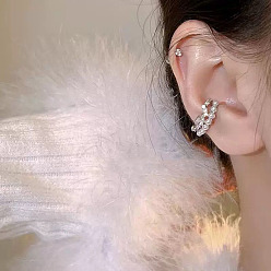 Круглые Серьги-каффы из сплава для женщин, с кубического циркония, круглые, 15 мм