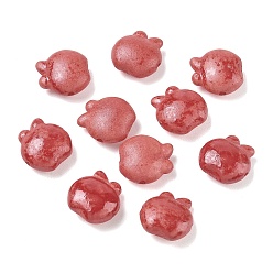 Red Vintage Handmade Porcelain Beads, Fancy Antique Glazed Porcelain, Apple, Red, 15.5x15x8mm, Hole: 1.6mm