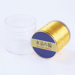 Золотистый Японский плоский эластичный хрустальный шнур, эластичная нить для бисера, для изготовления эластичного браслета, золотые, 0.8 мм, 300 ярдов / рулон, 900 фут / рулон