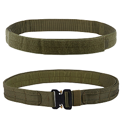 Verde Oscuro Cinturones ajustables de nailon con hebillas de aleación negra para actividades al aire libre., verde oscuro, 1400~1470x44.5x13.5 mm