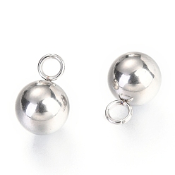 Нержавеющая Сталь Цвет Не тускнеет 202f подвески из нержавеющей стали, мяч, цвет нержавеющей стали, 12x8 мм, отверстие : 2.5 мм