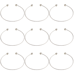 Couleur Acier Inoxydable 10 Fabrication de bracelets à torsion en acier inoxydable (pièces), anti-ternissement, couleur inox, diamètre intérieur: 1-3/4~2-1/2 pouce (4.5~6.45 cm)