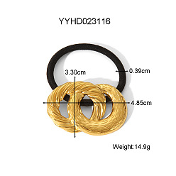 Ring Простые резинки для волос из нержавеющей стали для женщин, реальный 18 k позолоченный, кольцо, 48.5x33x3.9 мм