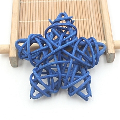 Royal Blue Rattan Art Craft, Star Decorative Ball for Home Decoration, Royal Blue, 60mm
