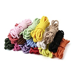Mixed Color Nylon Braided Cord, Round, for Shoelace Making, DIY Clothes Sewing, Mixed Color, 5mm, about 5.47 Yards(5m)/pc