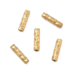 Золотой 304 шарики из нержавеющей стальной трубы, ионное покрытие (ip), текстурированная трубка, золотые, 8x2 мм, отверстие : 0.9 мм