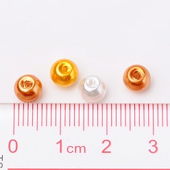 Mixed Color Caramel Mix Pearlized Glass Pearl Beads, Mixed Color, 6mm, Hole: 1mm, about 200pcs/bag
