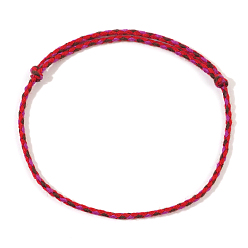 Red Summer Beach Adjustable Braided Cotton Cord Anklets for Men Women, Red, 12-5/8 inch(320mm)