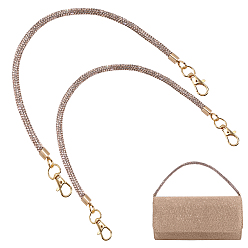 Золотистый 2шт. круглые ручки для сумок из сплава со стразами, принадлежности для сумок, золотой свет, золотые, 350 мм