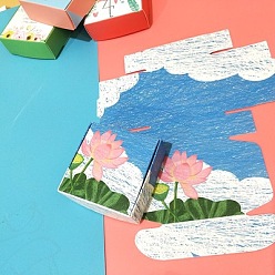 Цветок Квадратная бумага с принтом, коробка для упаковки мыла ручной работы, шкатулка для драгоценностей, цветок, 7.5x7.5x3 см