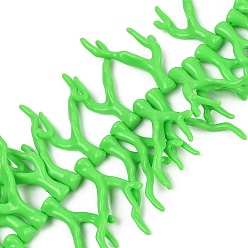 Лайм Нити бусин из непрозрачного акрила, имитирующие кораллы, самородки, желто-зеленые, 46~48x34~35x7~8 мм, отверстие : 1.4 мм, около 50 шт / нитка, 18.50'' (47 см)