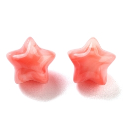 Помидор Акриловые бусины, звезда, имитация драгоценных камней, помидор, 11x11x10 мм, отверстие : 2 мм, 1020 шт / 500 г