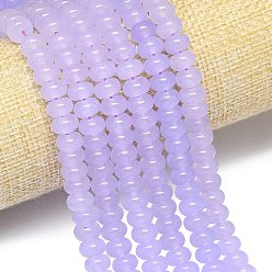 Лиловый Натуральный Malaysia нефритовые бусы пряди, окрашенная и подогревом, рондель, сирень, 8~8.5x4.5~5.5 мм, отверстие : 0.9~1 мм, около 74~76 шт / нитка, 15.08''~15.35'' (38.3~39 см)