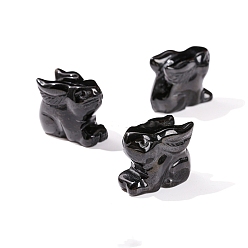 Обсидиан Натуральные обсидианные декорации, украшение домашнего офиса, кролик, 42 мм