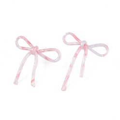 Pink Серьги-гвоздики из ацетата целлюлозы, с 304 штифтов из нержавеющей стали, бантом, цвет нержавеющей стали, розовые, 37~43x40.5~41 мм, штифты : 0.5 мм