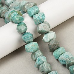 Амазонит Природных амазонит бисер нитей, граненые, самородки, 12~13x16~19x12~14 мм, отверстие : 0.9 мм, около 29~31 шт / нитка, 14.37~15.28'' (36.5~38.8 см)