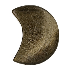 Луна Фигурки из натурального золотистого обсидиана, для домашнего украшения рабочего стола, луна, 50 мм