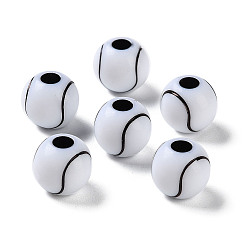 White Opaque Acrylic European Beads, Craft Style, Large Hole Beads, Tennis, White, 11x10mm, Hole: 4mm, about 1000pcs/500g