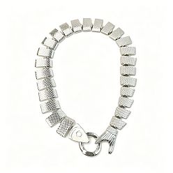 Platino Gargantillas de cadena de escamas de pez de aleación para mujer, ideales para la playa en verano., Platino, 15.75 pulgada (40 cm)
