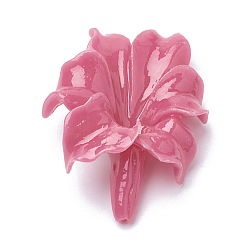 Ярко-Розовый Синтетических коралловых бусин, окрашенные, цветок, ярко-розовый, 31~32x23~24x9 мм, отверстие : 1 мм