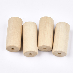 Peachpuff Naturholzperlen, Kolumne, Weizen, 40x17.5~18 mm, Bohrung: 4 mm