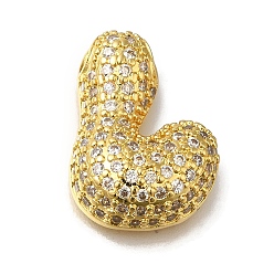 Letter L Латунь с кубическим цирконием подвеской, без кадмия, без никеля и без свинца, Письмо L, Письмо L, 22x16x7 мм, отверстие : 4 мм