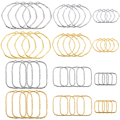 Платиновый & Золотой 2 сумки 2 цвета цинковый сплав подвески, полая геометрическая форма, платиной и золотом, 20.5~46x17~44x2 мм, отверстие : 0.7~2.5x1.6~3 мм, 30 шт / пакет, 1 сумка / цвет